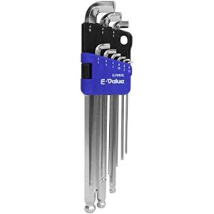 イーバリュー(E-Value) ボールポイント六角棒レンチセット ショートヘッド セミロング 9本組 ELSW09SL