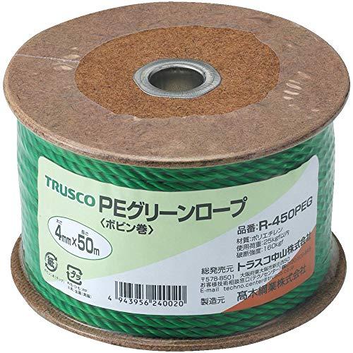 トラスコ中山(TRUSCO) PEグリーンロープ 緑 4mm×50m 3つ打タイプ R-450PEG