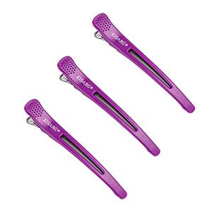 KISARGダッカール ヘアクリップ 美容師カールクリップ 前髪 床屋 業務用クリップ ヘアピンプロ用 ヘアアクセサリー 跡がつかない 滑り止め