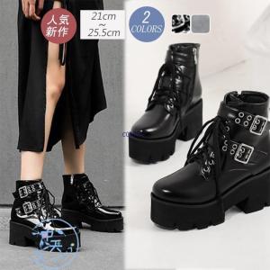 厚底ブーツレースアップブーツチャンキーヒールショートブーツ/レディース靴/走れるブーツ/コスプレイヤー美脚シューズ 防寒ブーツ秋冬用/防寒　暖かい?27ｃｍ