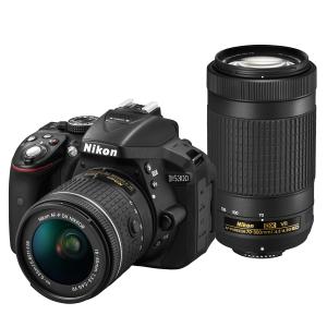 Nikon デジタル一眼レフカメラ D5300 AF-P ダブルズームキット ブラック D5300W...