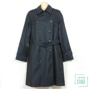 wnc レリアン Leilian コート 9 黒 フォックスファー付き シルクコート