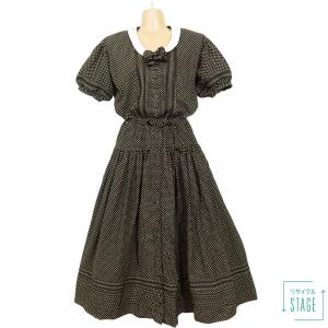 カネコイサオ☆大人可愛い♪白襟&ドット柄ワンピース リボン  