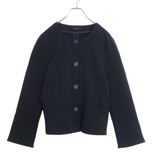 【美品】7-IDconcept.セブンアイディコンセプト★ノーカラージャケット　可愛い丸ボタン　大き...
