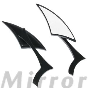 汎用 シックルミラー ブラック マットブラック 左右セット