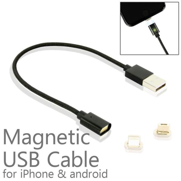 マグネット式 USBケーブル 20cm 充電ケーブル/データ通信 iPhone Lightning/...