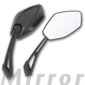 汎用 ヘキサゴンミラー エアロミラー 純正タイプ ブラック 取り付けネジ10mm/8mm 左右2個セット バックミラー サイドミラー バイク オートバイ カスタム パーツ｜RISEダイレクトショップ