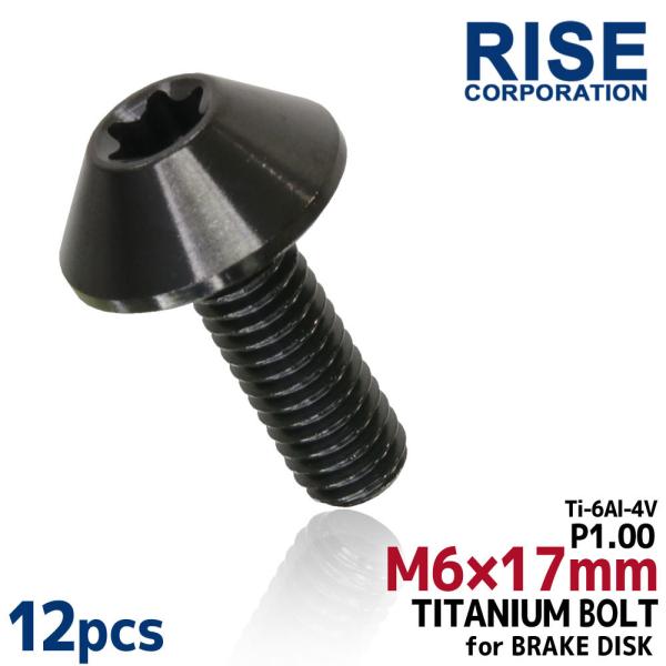 M6×17 P1.00 チタンボルト ブレーキディスクボルト 12本セット 6mm 17mm ピッチ...