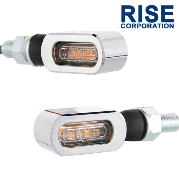 マイクロミニウインカー LED 車検対応 クローム メッキ クリア レンズ シングル 12V 汎用 ...