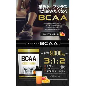 BCAA 9000mg サプリメント マンゴー風味500g40食分 BULKEY  バルキー 幸せラボ 送料無料