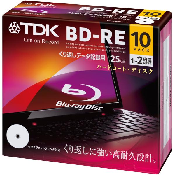 TDK データ用ブルーレイディスク BD-RE 25GB 1-2倍速 ホワイトワイドプリンタブル 1...