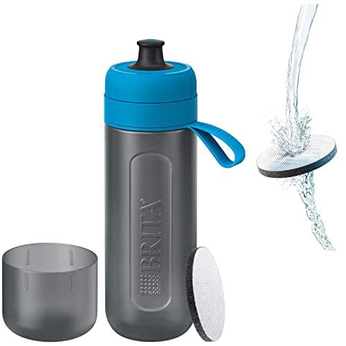 ブリタ 水筒 携帯用 浄水ボトル 600ml アクティブ ブルー マイクロディスクフィルター 1個付...