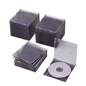 エレコム DVD CDケース プラケース スリム 1枚収納 50枚パック クリアブラック CCD-JSCS50CBK｜rise361