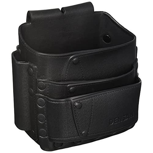 ジェフコム(Jefcom) デンサン EVA樹脂製腰袋 ソフトプラポーチ ポケット3段式 ブラック ...