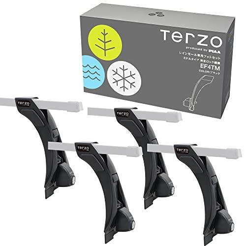 Terzo (by PIAA) ベースキャリア フット 4個入 レインモールタイプ ブラック ミドル...