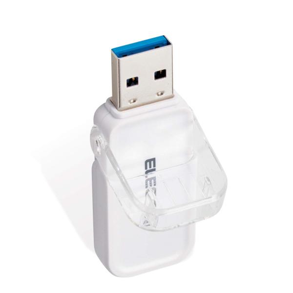 エレコム USBメモリ 64GB USB3.0 3.1 (Gen1) なくさないキャップ ホワイト ...