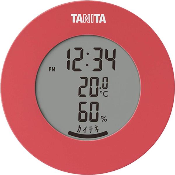 タニタ(Tanita) 温湿度計 時計 温度 湿度 デジタル 卓上 マグネット ホワイト ピンク T...