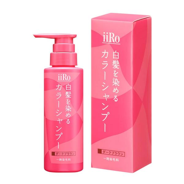 iiRo（イーロ） 白髪を染めるカラーシャンプー (ダークブラウン) 200mL 1本 単品 白髪 ...