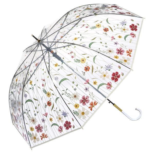 Wpc. 雨傘 [ビニール傘] 刺繍風アンブレラ ピンク 長傘 61cm 長く使える レディース ジ...