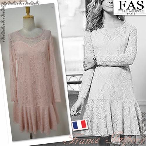 SALE フランス製 FAS レーシーピンク ワンピース(表記２)