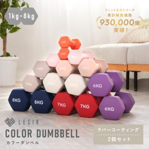 【爆買クーポン】ダンベル セット 4kg 2個セット 1kg 3kg 鉄アレイ カラーダンベル 筋トレ 女性 おしゃれ エクササイズ ダイエット 器具 男性 底部フラット