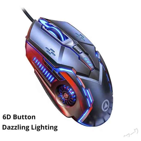 ゲーミングマウス スクロール付き６ボタンマウス 発光4色入替り DPI4段階調整 USB有線 送料無...