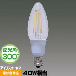 アイリスオーヤマ LDC3L-G-E17-FC LED電球 フィラメント球 シャンデリア球形 40W相当 クリア 電球色相当 LDC3LGE17FC｜riserun