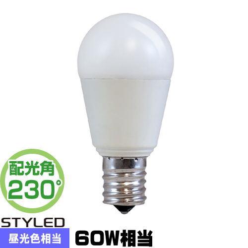 STYLED HA6T17DS1 LED電球 E17 小形電球形 60W相当 昼光色 密閉器具対応 ...