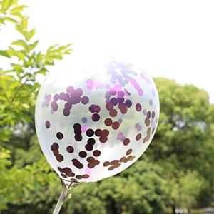 Skingwa パーティー コンフェッティ グリッター バルーン ラテックス バルーン 誕生日 結婚 デコレーション用 100ピース バイオレット