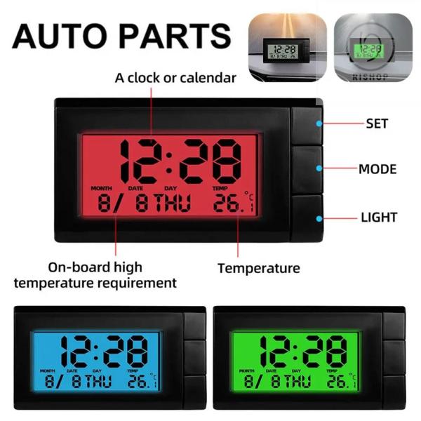 【並行輸入品】車用温度計 インテリアデジタル目覚まし時計 2 IN 1 電子時計 温度計 ミニバック...