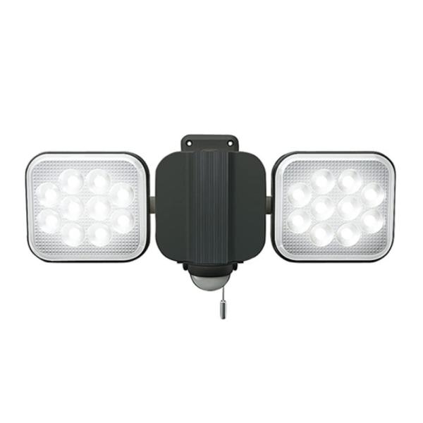 ムサシ RITEX フリーアーム式LEDセンサーライト(12W×2灯) 「コンセント式」 防雨型 L...