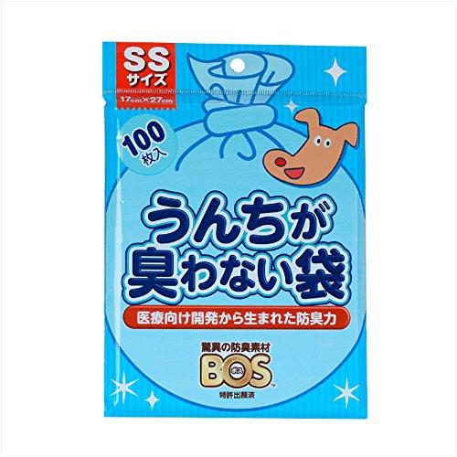 驚異の防臭袋 BOS (ボス) うんちが臭わない袋 ペット用 うんち 処理袋【袋カラー：ブルー】 (...