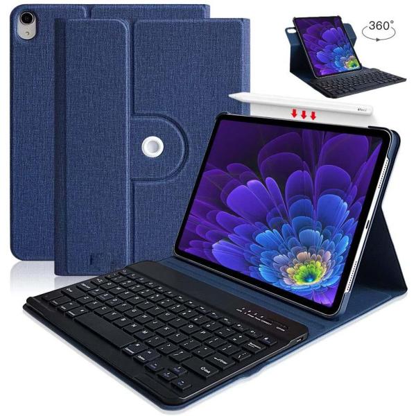 iPad Pro 11 キーボード ケース 2018 360度回転 ペンシル充電対応 脱着式 ワイや...