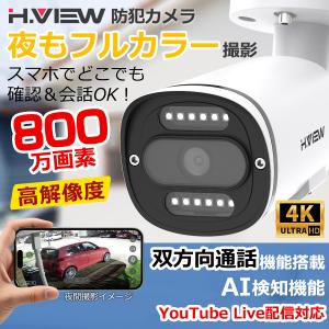 4K画質・フルカラー24/7撮影・双方向音声】H.View 防犯カメラ 屋外