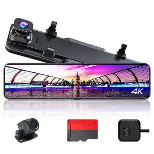 ドライブレコーダー ミラー型 4K録画 隠し配線デザイン 12インチ