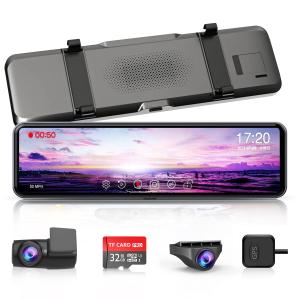ドライブレコーダー ミラー型 分離 【11インチ大画面+前後カメラ完全分離式】 カメラ位置を自由に配置可能 GPS搭載 1080PFHD タッチパネル