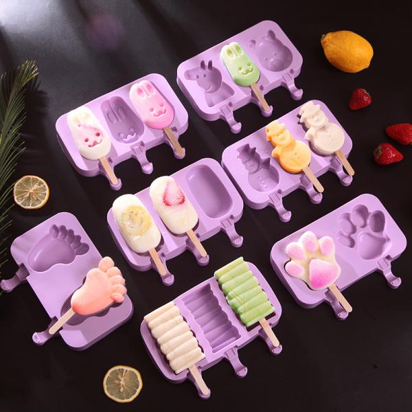 送料無料 アイスキャンディーメーカー 製氷皿 シリコン かわいい 食品用シリコーン 取り出し簡単 D...