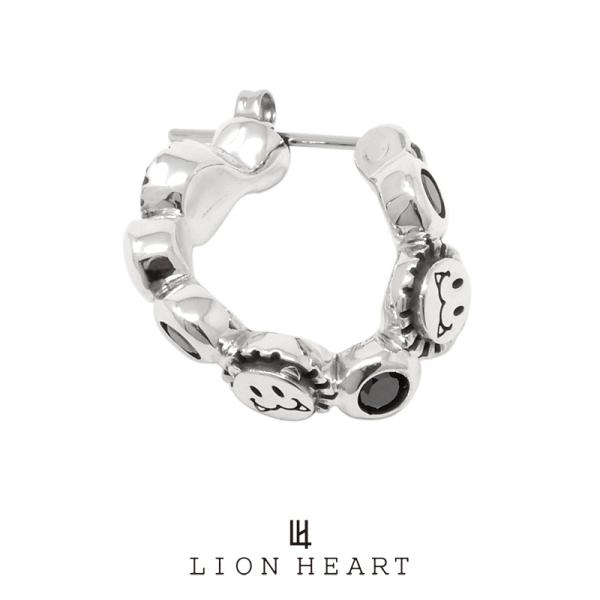 ライオンハート LEO シャープフープピアス ブラックジルコニア  【左耳用】 シルバー925 1E...