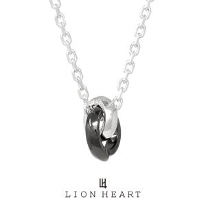 ライオンハート フェザー ダブルリングネックレス シルバー925 (シルバー×ブラック) 1NE211A0BK LION HEART for Gift "Day and Night"  プレゼント メンズ