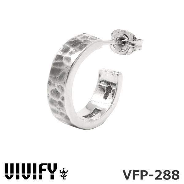 ビビファイ バックホールマーク ハーフフープピアス 槌目(ツチメ) いぶし仕上げ シルバー925 V...