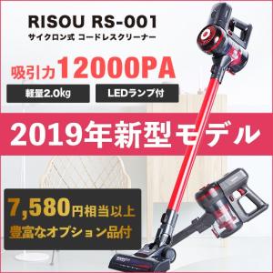 掃除機 コードレス スティック サイクロン クリーナー LEDランプ付 充電式 吸引力の強い掃除機 22.2V RS-001