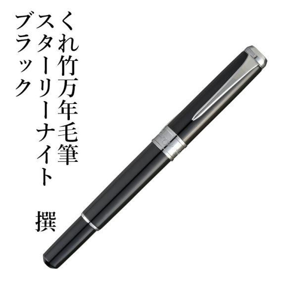 万年毛筆 筆ペン 呉竹 くれ竹万年毛筆 スターリーナイト 撰 ブラック