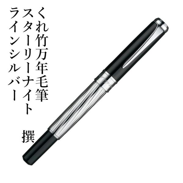 万年毛筆 筆ペン 呉竹 くれ竹万年毛筆 スターリーナイト 撰 ラインシルバー