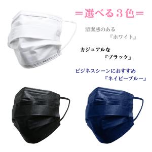 不織布マスク 50枚 白 黒 紺 ネイビー 個...の詳細画像2