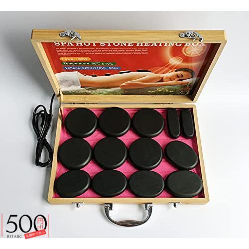 天然石ホットストーン マッサージセット 加熱 火山岩 玄武岩 コールドストーン 筋肉リラックス