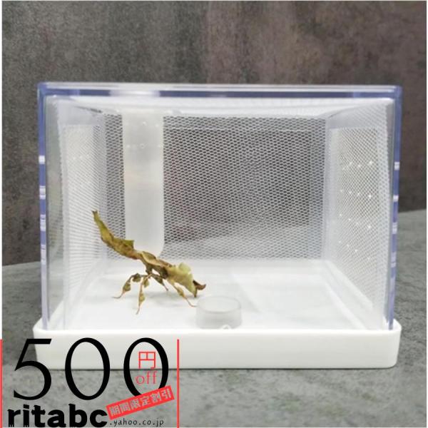 カマキリ専用飼育箱 アクリルカマキリかご カマキリ専用ののぼりネットと加湿チューブ付き 保湿力と通気...