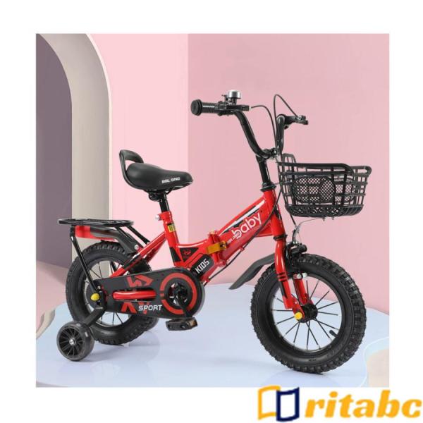 子供用自転車 折りたたみ 18インチキッズバイク 子供用自転車 高さ調節可能 補助輪付き カゴ付き幼...