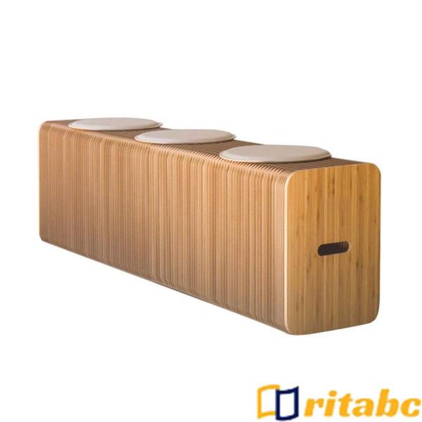 クリエイティブな折り畳み式伸縮式ベンチ防水クラフトペーパーチェア北欧レストランロングソファスツールア...