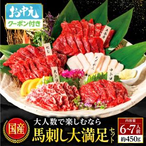 馬刺し 肉 熊本 国産 大満足セット 450g 約9人前 赤身 霜降り