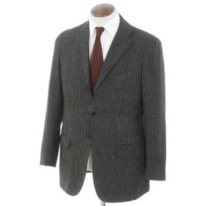 【中古】キートン Kiton アルゼンチングアナコ混 カシミヤ 3つボタンジャケット グレーxブラック【サイズ48】 [EPD]｜ritagliolibro